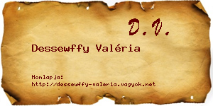 Dessewffy Valéria névjegykártya